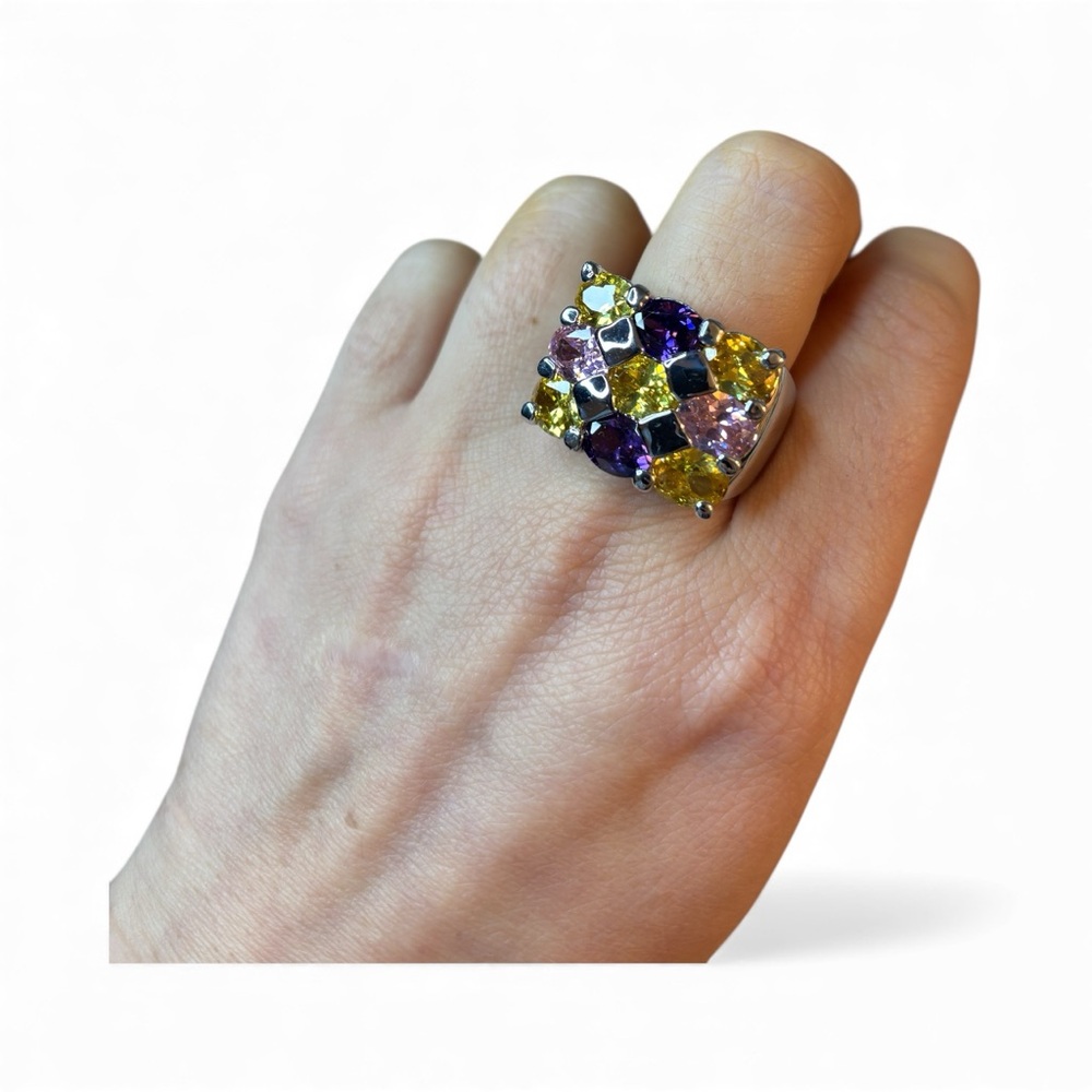 Camille Lucie Ring Sterling Plated Austrian Crystals Ladies 9